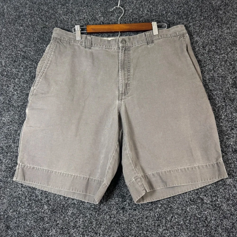 Columbia Mens Gray Canvas Utility Shorts Size 38 Cotton Hiking Cargo AM4194